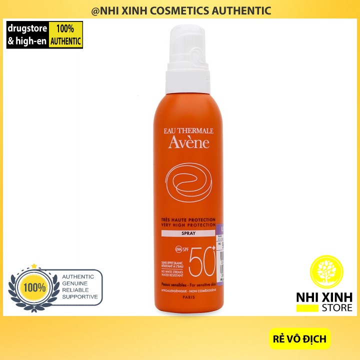 [MẪU MỚI-CHÍNH HÃNG] Xịt Chống Nắng Avène Very High Protection Spray SPF 50+