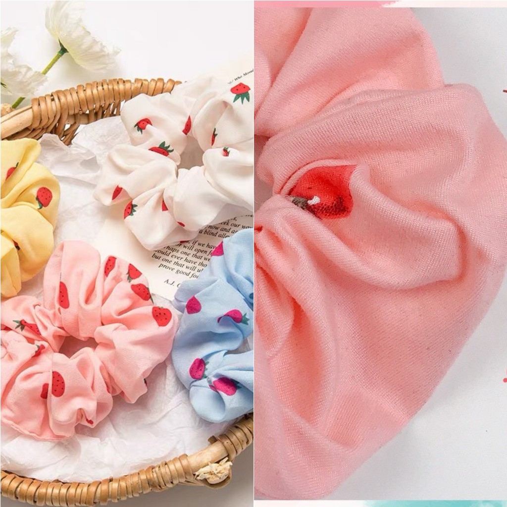 Chun cột tóc scrunchies- chun buộc tóc màu sắc siêu yêu, dễ thương cute