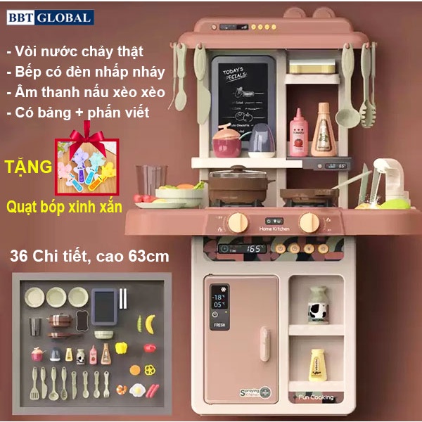 [TẶNG PIN +ĐỒNG HỒ]Đồ chơi nấu ăn nhà bếp cho bé nhiều chức năng , đa dạng kích thước  BBT Global   mẫu mới 2021