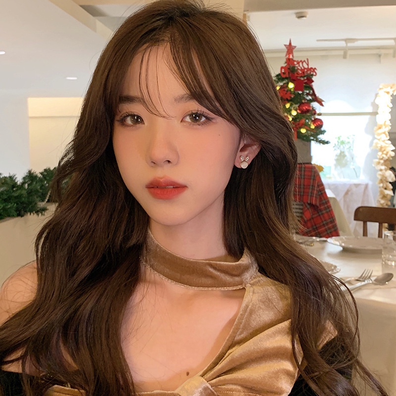 Khuyên tai Ahellogirl mạ bạc 925 hình thỏ dễ thương sang trọng cho nữ