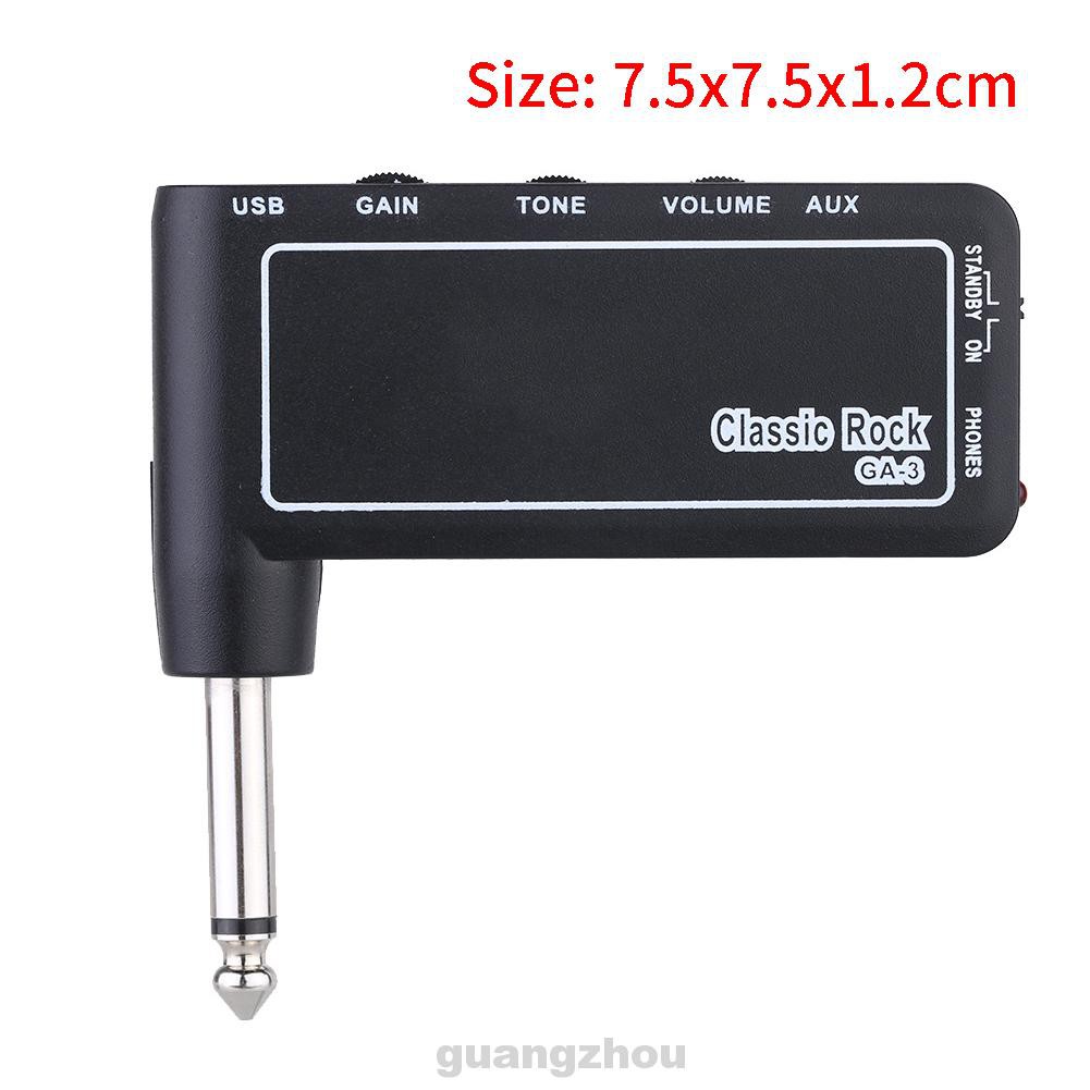 Classic Rock Adjustable Volume Tone Rechargeable USB Accessories Mini Portable Bass Guitar Plug