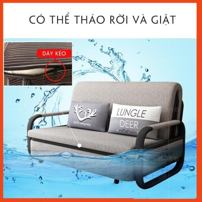 Ghế sofa đa năng 💕2 in 1 💕 Ghế kiêm giường ngủ gấp gọn, có ngăn chứa đồ, tặng kèm 2 gối, KT 1M3*1M9,