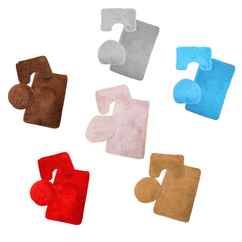 Bộ Thảm Chùi Chân Lông Nhung Mềm Mại Thấm Hút Nước Chống Trượt Có Thể Giặt Máy