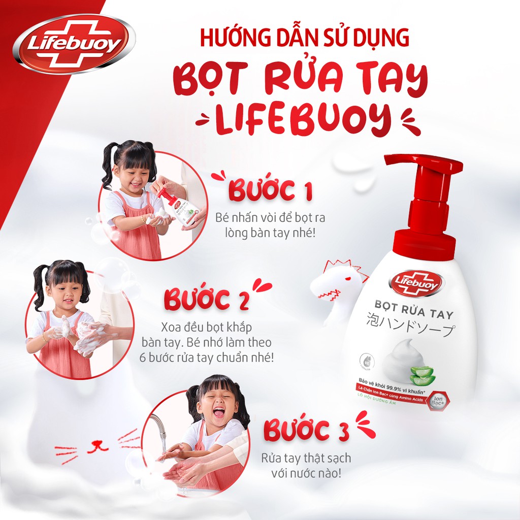 Bọt rửa tay dưỡng ẩm Lifebuoy hương Lô Hội 250ml