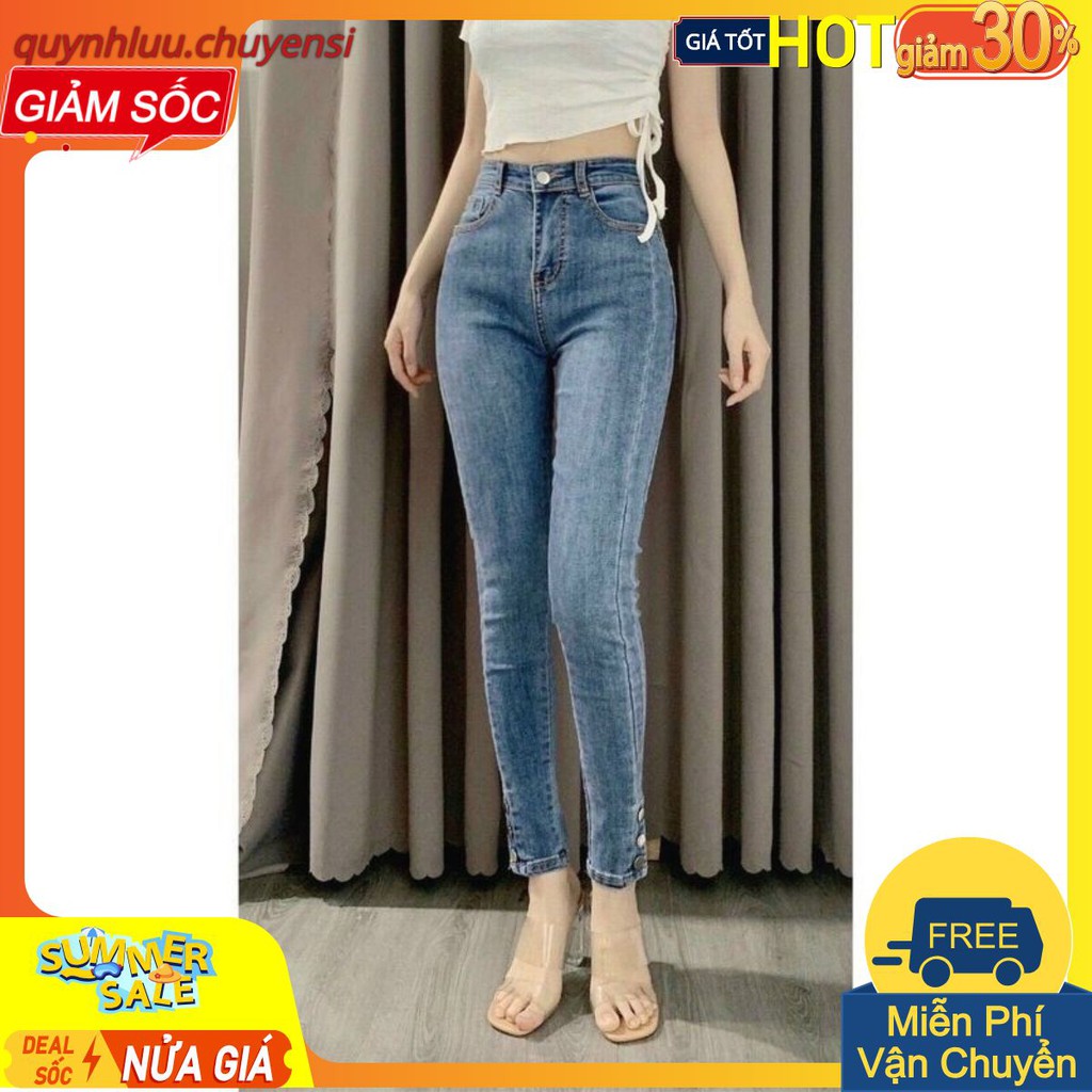 QJN02 - QUẦN JEAN NỮ 3 CÚC GẤU 2 MÀU NỮ MS