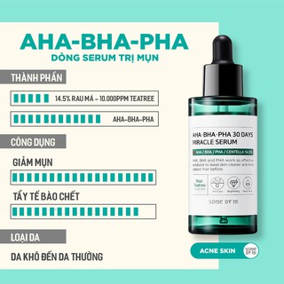 Tinh chất làm sạch mụn, kiểm soát nhờn some by mi aha bha pha 30 days miracle 50ml skin hub