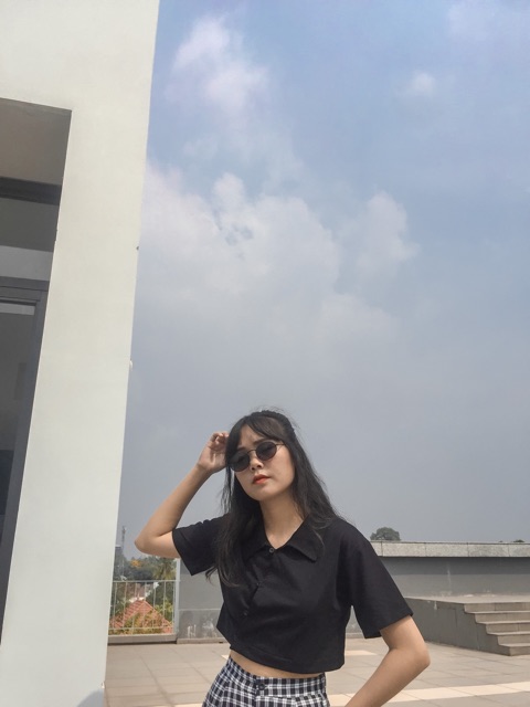 Áo croptop nusxeo đen