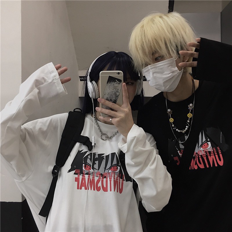 Áo thun tay dài form rộng UNYDSMAF NEKO.SG, Áo thun Streetwear Ulzzang SWT58
