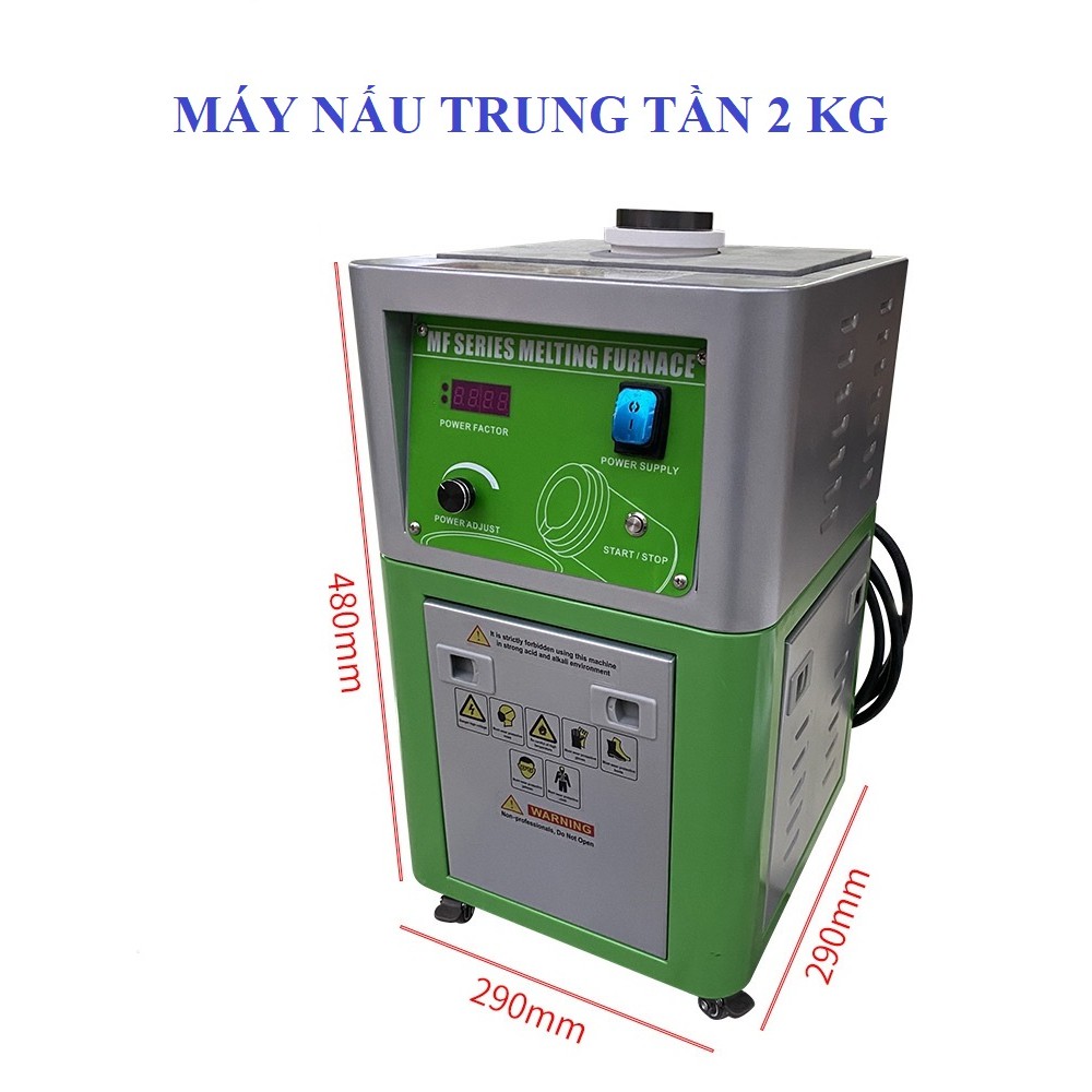 ( Công suất 2 kg ) Lò nấu chảy vàng nhiệt độ cao – lò nấu trung tần , thiết bị đúc vàng nóng chảy, dụng cụ thợ bạc