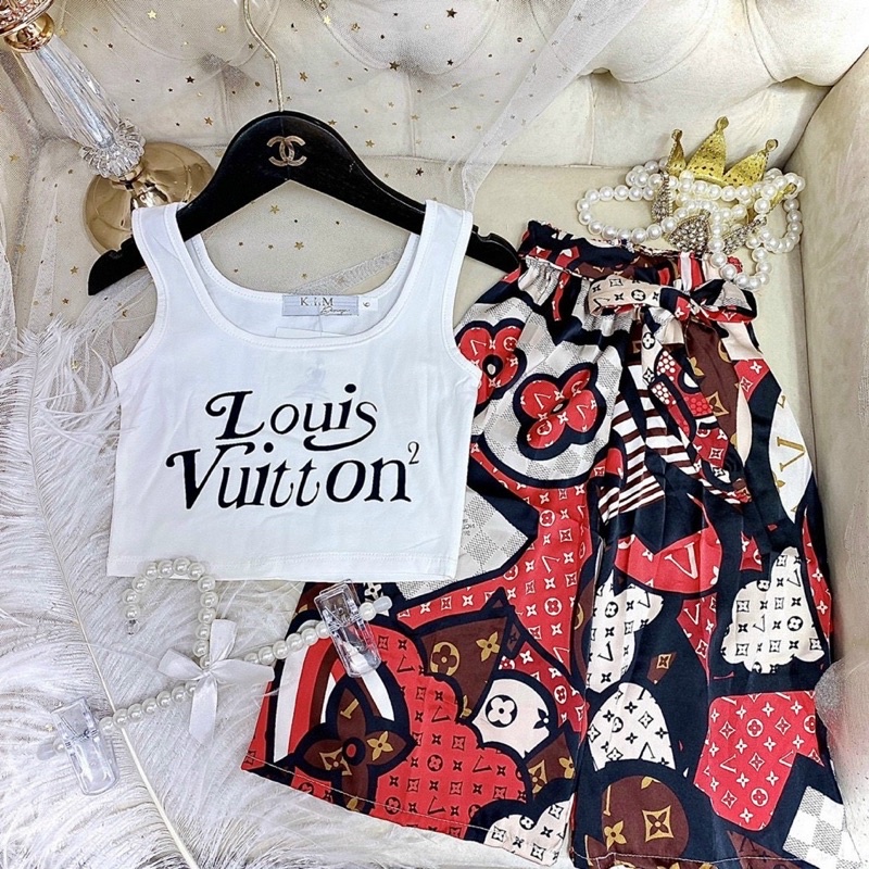 B155 Set crop top cho bé gái (8-16kg)