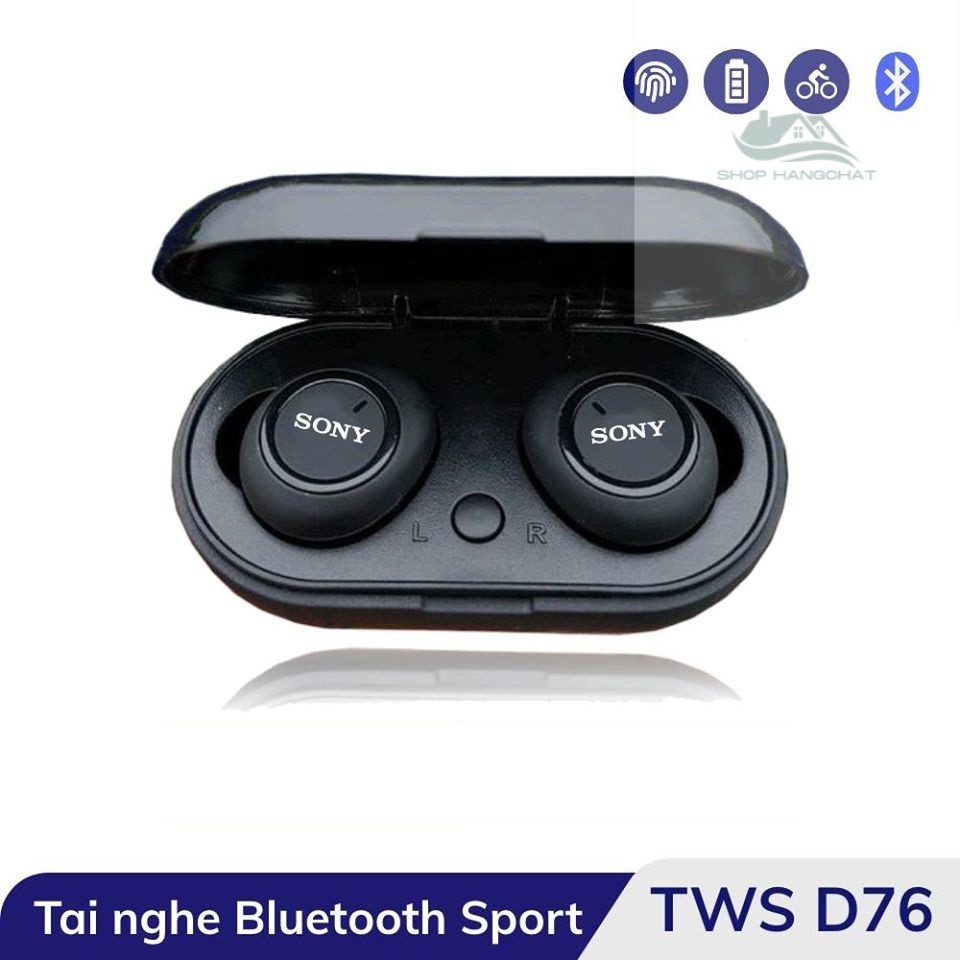 Tai Nghe Bluetooth Sony TWS - D76 Bluetooth 5.0 - Bass Hay, Âm Thanh Cực Ấm - Bảo Hành 6 Tháng - HC