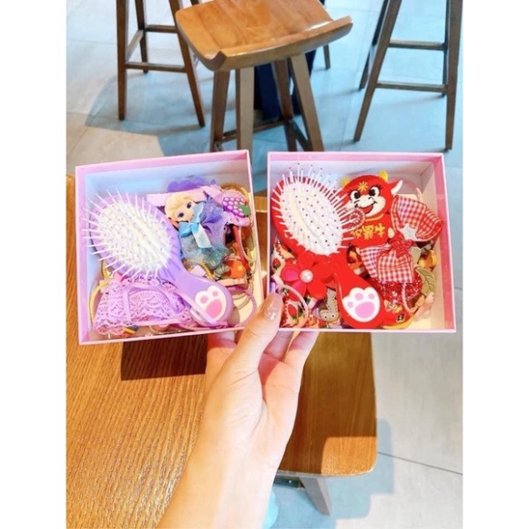 Sét Chun Tóc Cho Bé Kèm Lược
