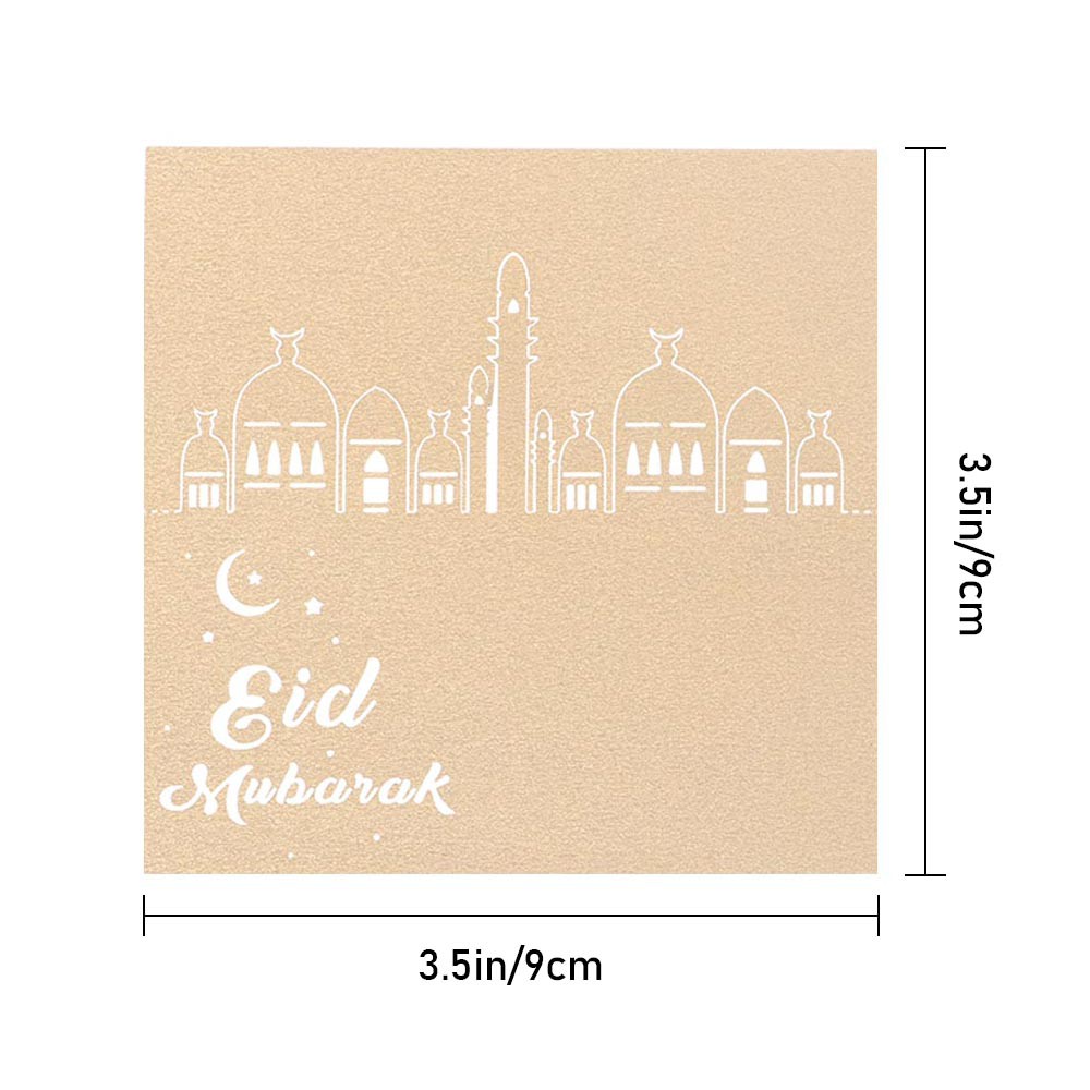 Set 10 Thẻ Bưu Thiếp In Chữ Happy Eid Đạo Hồi Thời Trang