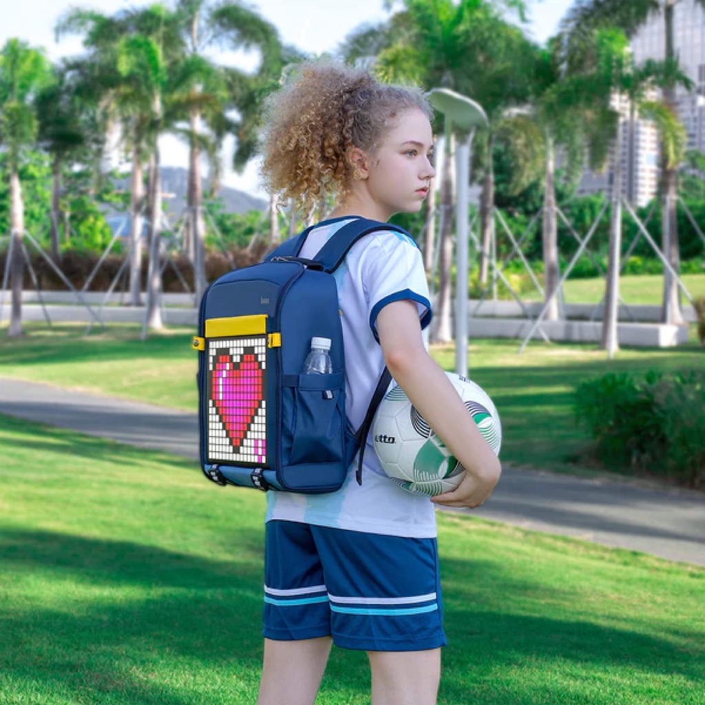 Balo màn hình LED Divoom Pixoo Backpack-S, ngăn chứa laptop 14.5 inch, phù hợp cho học sinh cấp 2, cấp 3