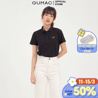 Áo polo nữ thêu chữ G GUMAC trẻ trung, cá tính nhiều màu ATB810