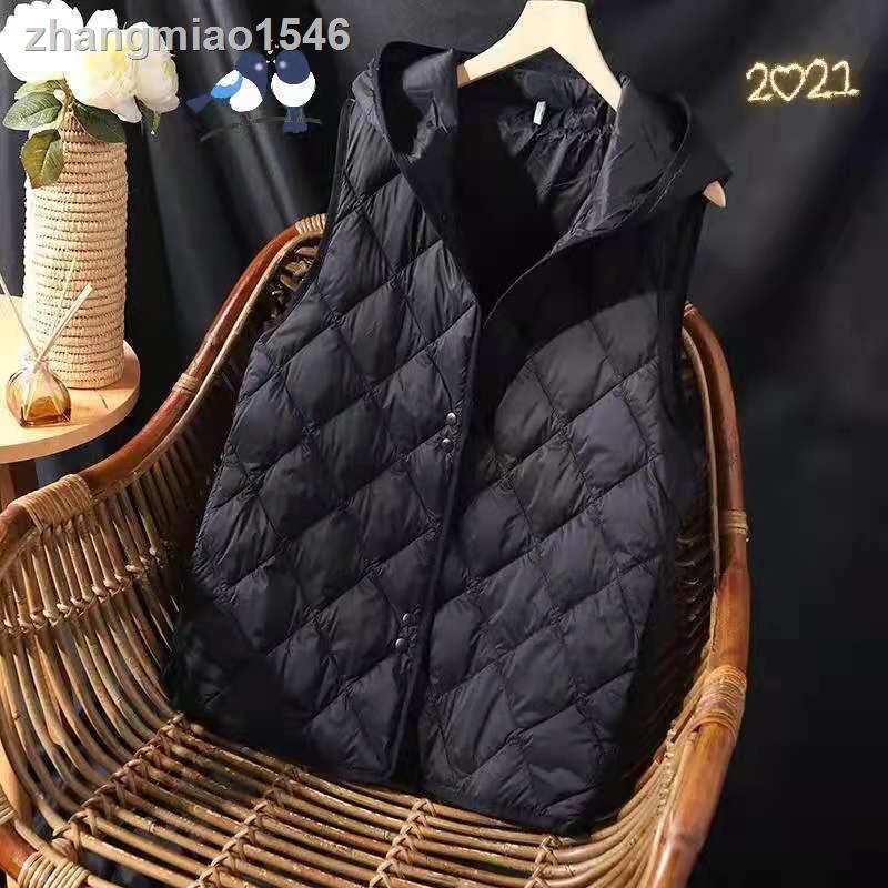 ♧❡Áo khoác phao sát nách có mũ trùm vải Cotton mỏng thời trang 2021 | BigBuy360 - bigbuy360.vn