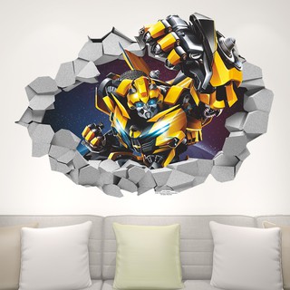 Miếng dán tường hình Bumblebee phá tường , dễ chùi rửa