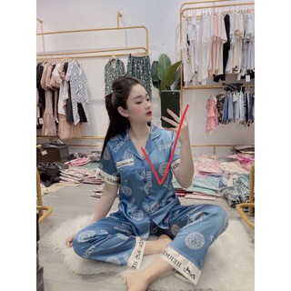 Bộ đồ lụa satin quần dài áo cộc