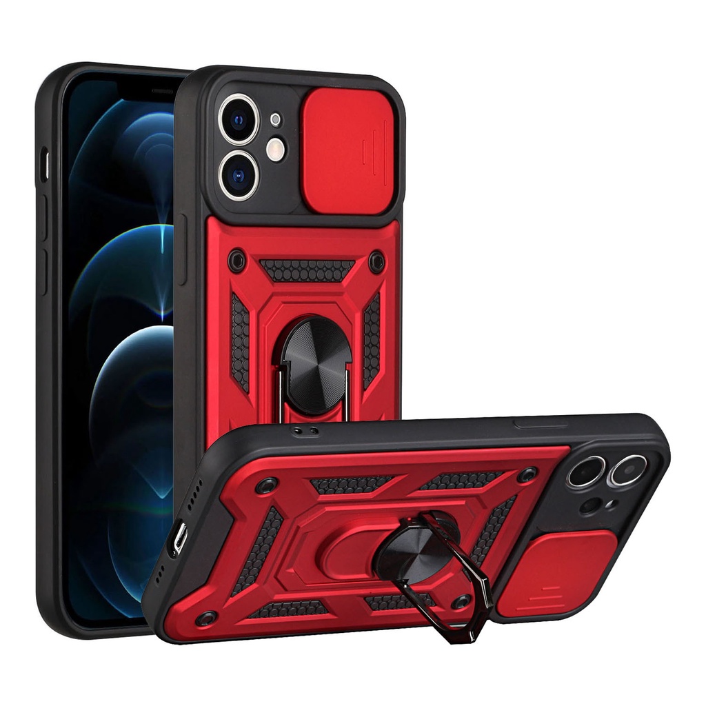Ốp điện thoại chống rơi dạng nắp trượt bảo vệ camera có giá đỡ thích hợp cho Iphone 11 12 13 pro max