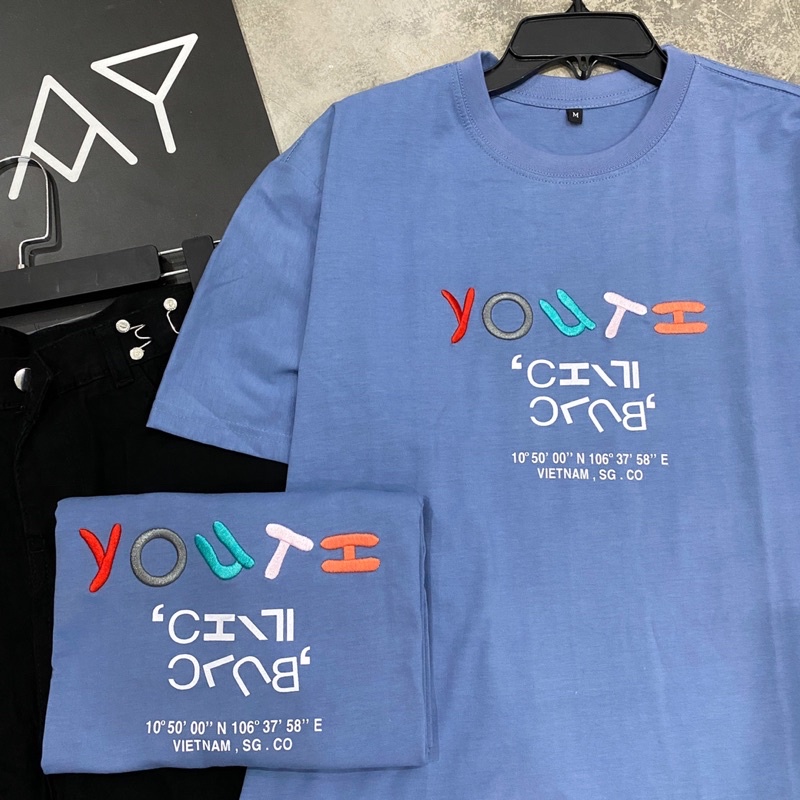 Áo Thun Tay Lỡ Unisex YOUTH màu XANH 🦋/Nam nữ unisex/FREESHIP 99K ❤️ Jaystoree | BigBuy360 - bigbuy360.vn