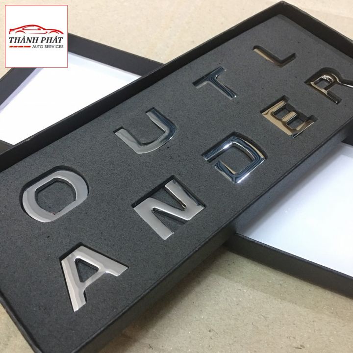 Chữ OUTLANDER 3D Mạ Crom Dán Nắp Capo xe Mitsubishi Outlander Có 2 Mẫu Lựa Chọn
