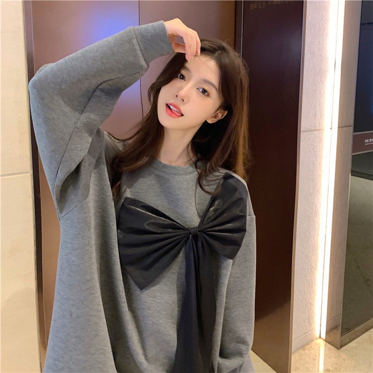 Áo sweater tay dài dáng rộng phong cách Hàn Quốc thời trang dành cho nữ