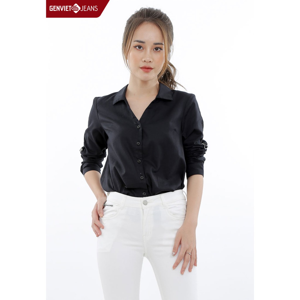 Áo sơ mi thô dài tay Nữ TA124C548 GENVIET JEANS