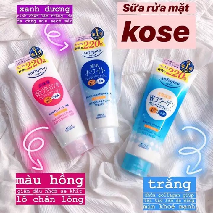Sữa Rửa Mặt Kose Softymo Cleansing Foam 220g Nhật Bản