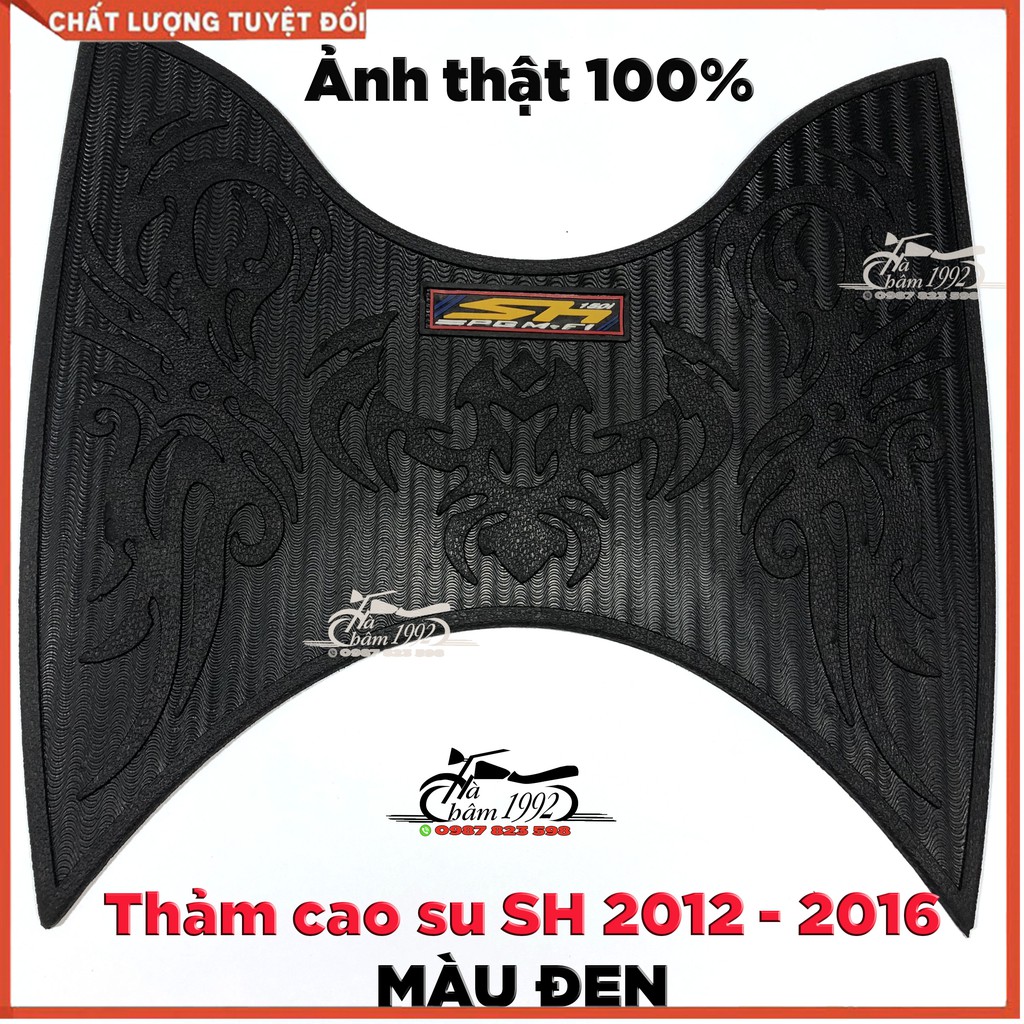 Thảm Lót Chân Cao Su XE MÁY SH 2012 - 2016 - Màu Đen