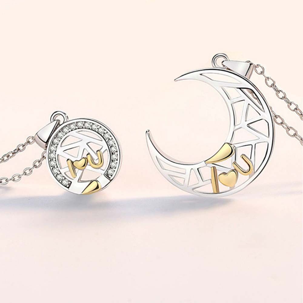 Vòng cổ Mặt Hình Mặt Trăng / Mặt Trời Bằng Đồng Thời Trang Cho Cặp Đôi