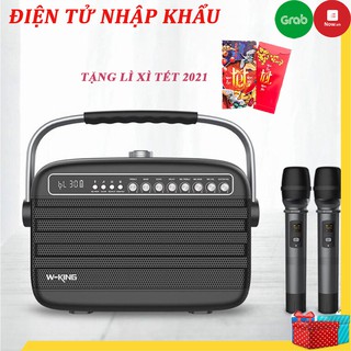 Loa karaoke mini W-KING K9, Loa bluetooth karaoke kèm 2 mic pass chuẩn, chính hãng, bh 6 tháng
