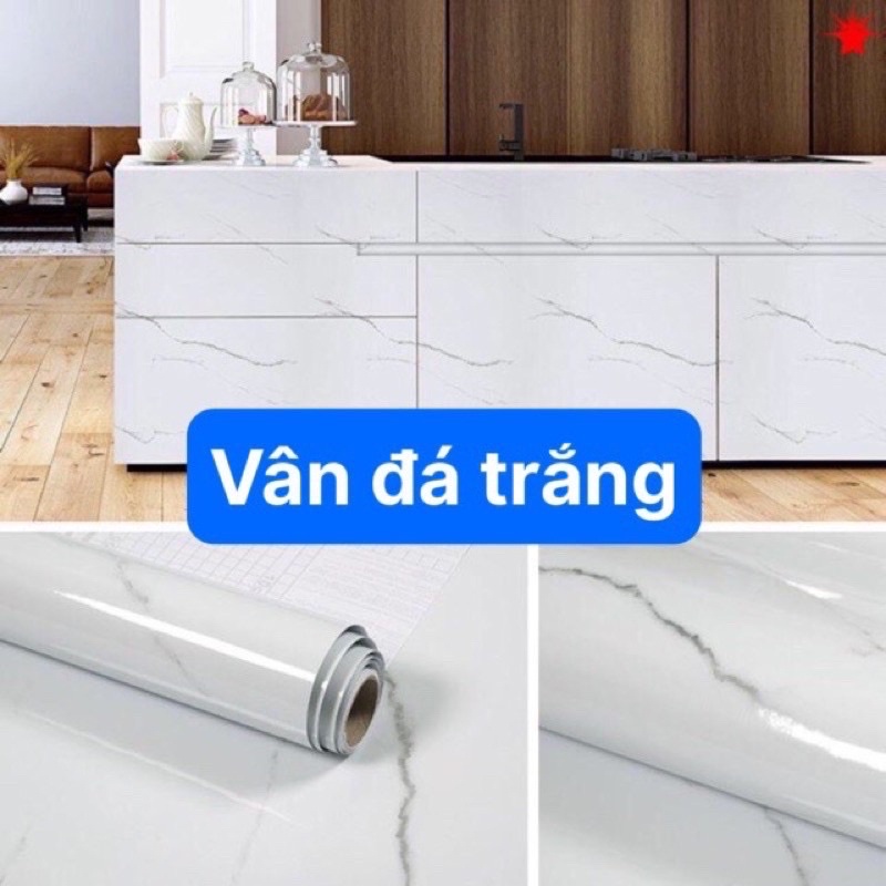 Giấy dán bếp  FREESHIP  Decal dán bếp ĐÁ THẠCH ANH TRẮNG 01 tráng bạc chịu nhiệt chịu nước