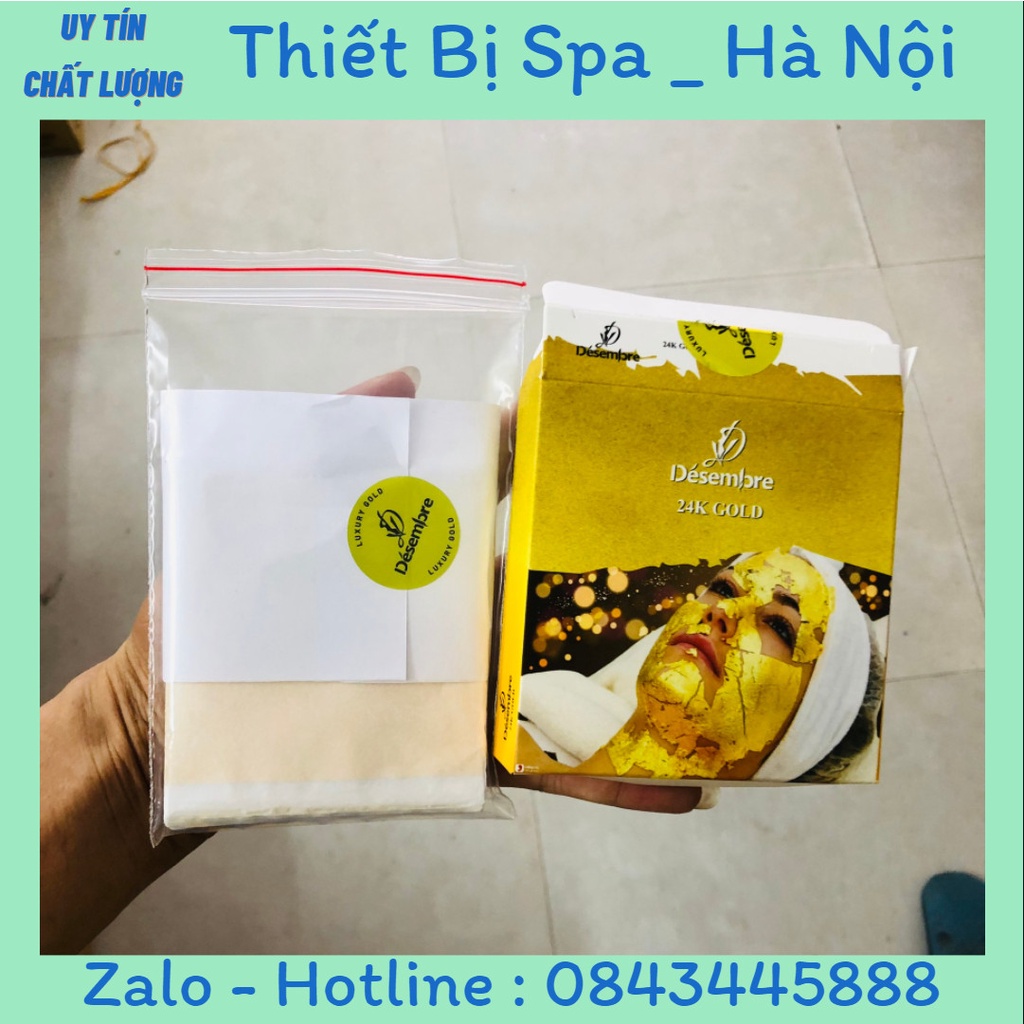 Hộp 100 Miếng Vàng Lá Desembre Đắp Mặt Spa 24K Gold