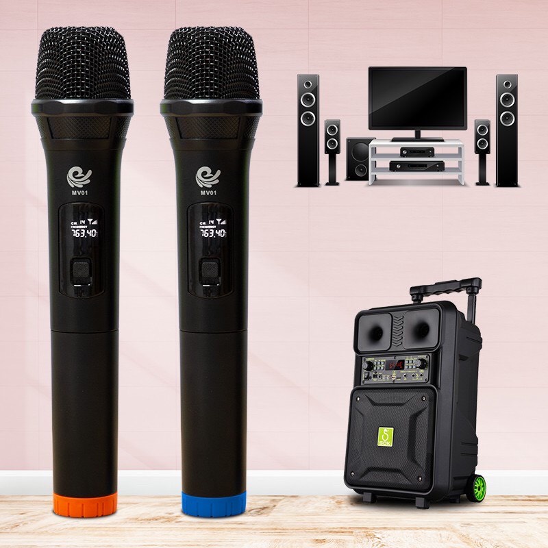 [BH 12 THÁNG] Bộ 2 Micro không dây MV-01/MV02/W003 karaoke chuyên nghiệp