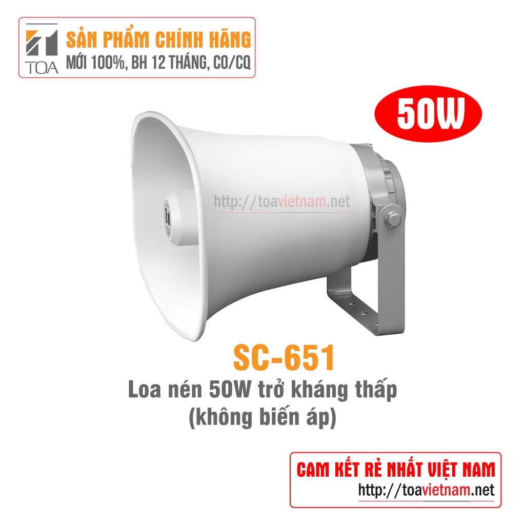 SC-651 loa nén loa phóng thanh 50W không biến áp TOA indonesia