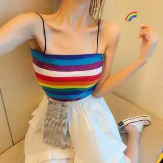 Áo 2 dây màu cầu vòng