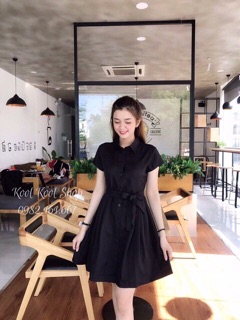 Đầm xoè dây cột eo