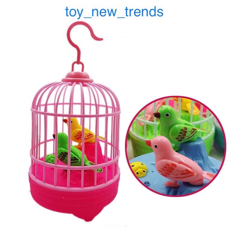 Đồ chơi trẻ em, đồ chơi lồng chim biết hót. Đồ chơi chạy bằng pin AA, có đèn led, kích thước 21cm x10cm