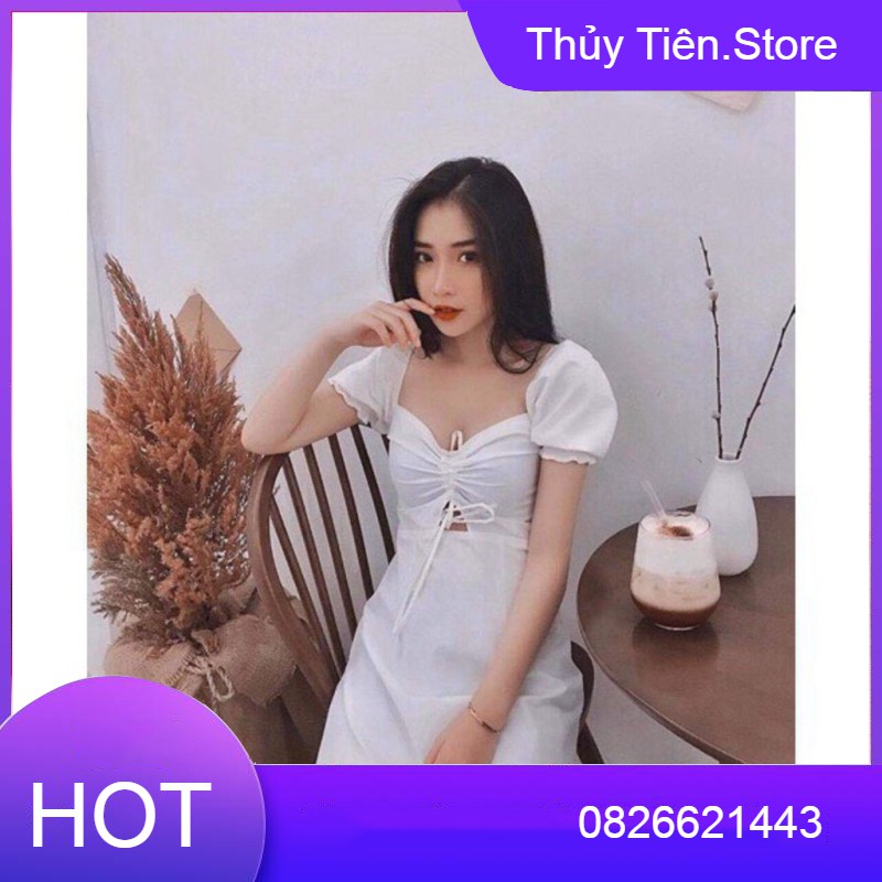 ĐẦM TRẮNG KIKAN DRESS XÒE NHẸ - ĐẦM TAY PHỒNG DÂY RÚT NGỰC - VÁY TIỂU THƯ TRẮNG MẶC NHIỀU KIỂU 💎 👗💝 | BigBuy360 - bigbuy360.vn