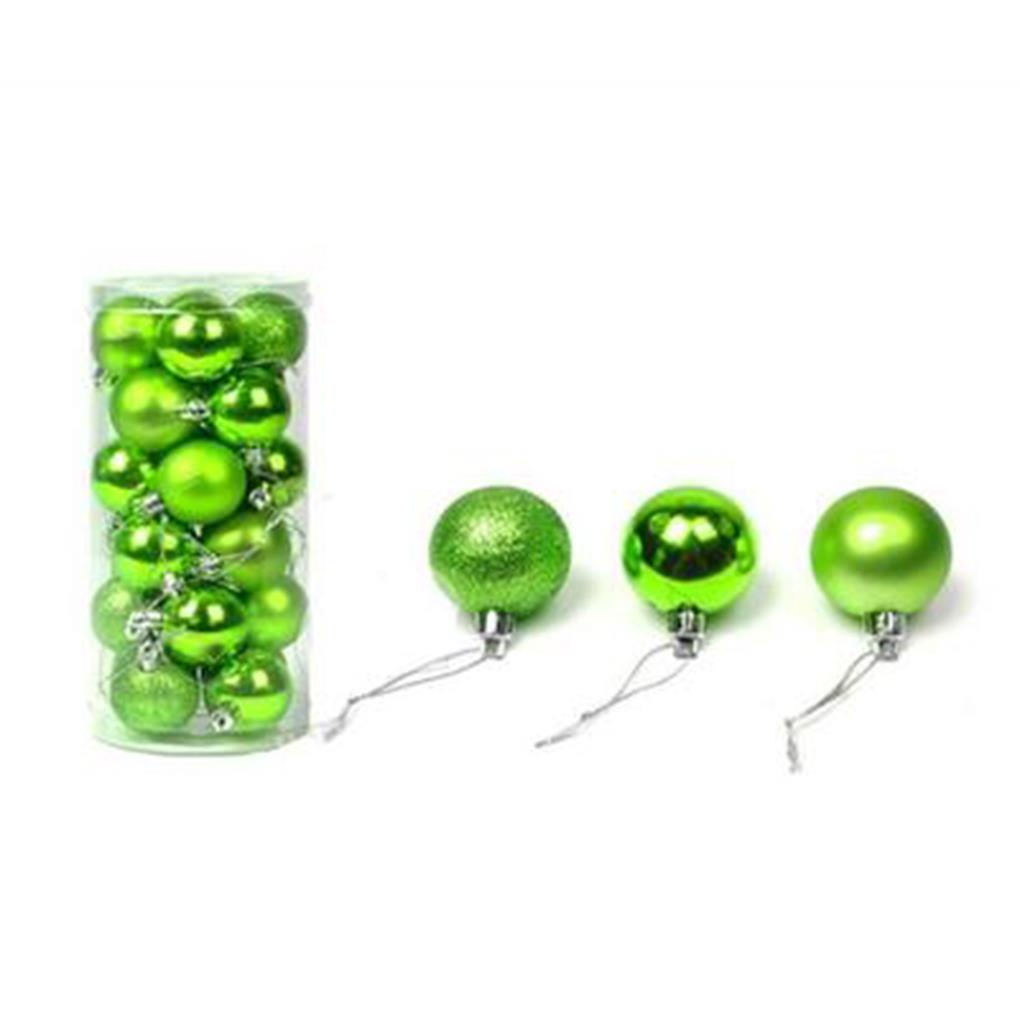 Set 24 Quả Châu Nhỏ Bằng Nhựa Màu Xanh Lá Cây Treo Trang Trí Cây Thông Giáng Sinh Kích Thước 3Cm ff86 [ff86]