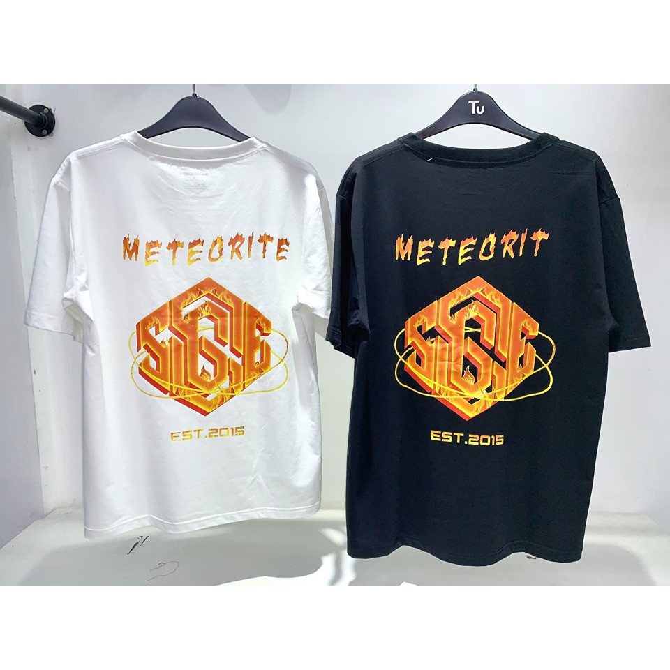 Áo phông tay lỡ Meteorite SGES form rộng unisex nam nữ streetwear