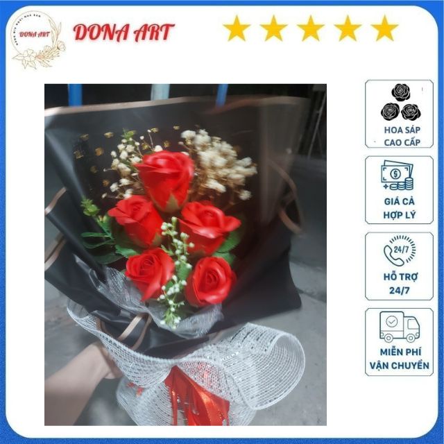 HOA sáp thơm VĨNH CỬU , BÓ HOA 9 BÔNG DONA ART HS01 làm quà tặng thầy cô 20/11 , ngày phụ nữ 8/3 , 20/10 , ngày lễ tình