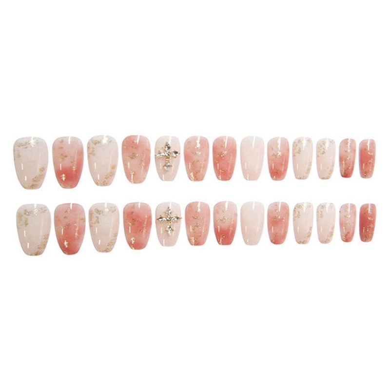 Bộ 24 móng giả đính đá cao cấp, hoạ tiết nữ tính, trang trí nghệ thuật ( Tặng kèm keo và dũa ) - D062