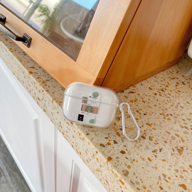 Vỏ Bảo Vệ Hộp Sạc Tai Nghe AirPods 2 1 3 Pro Cứng Màu Trong Suốt Có Móc Khóa