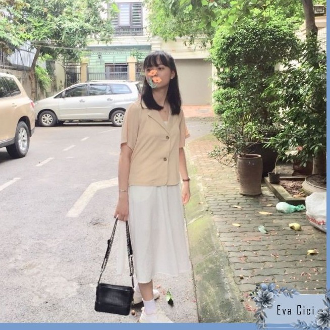 {Evacici}Blazer croptop ngắn tay chất siêu đẹp. Blazer ngắn tay mặc hè nhiều màu HOTHIT.