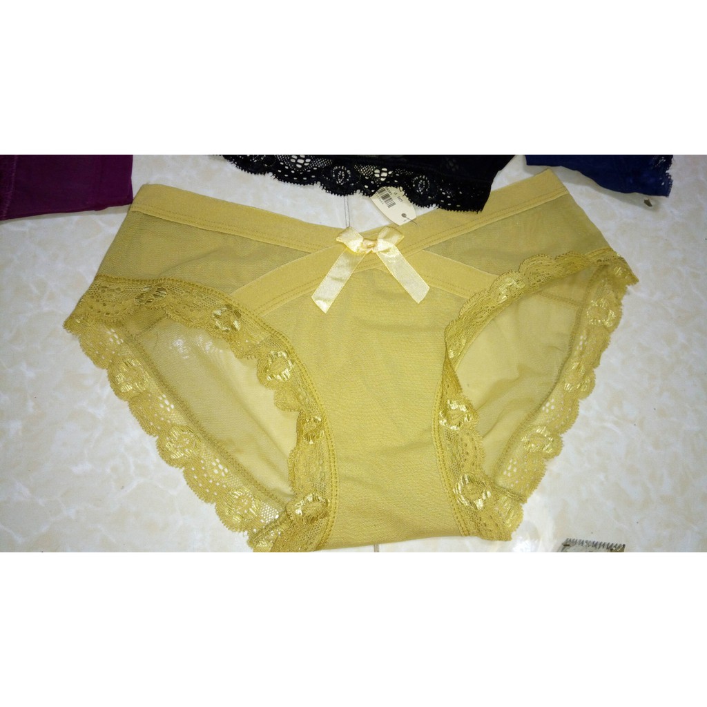 [Thanh lý] Sỉ 10 quần lót chéo cạp, viền ren quyến rũ từ 40-55 kg 5779 (ảnh thật)