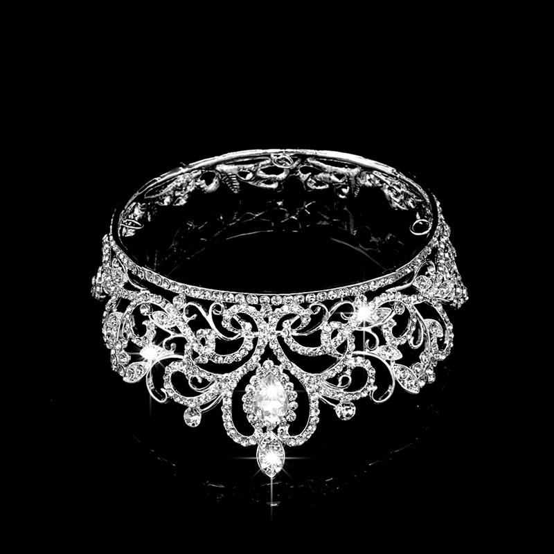 Vương Miện Cài Tóc Đính Đá Sang Trọng Cho Cô Dâu