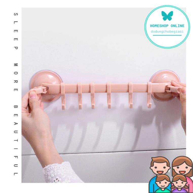 Móc treo đồ nhà tắm nhà bếp hút chân không 6 móc
