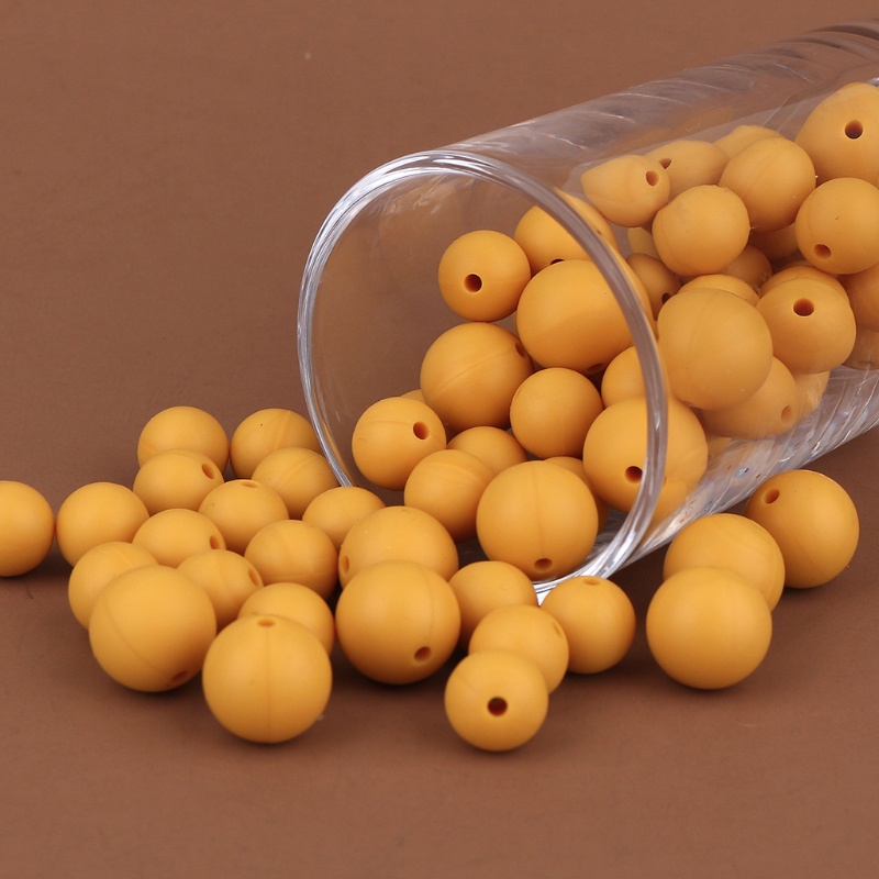 Bộ 20 Hạt Silicone Xỏ Vòng Tròn Nhiều Màu Làm Đồ Chơi DIY Cho Bé