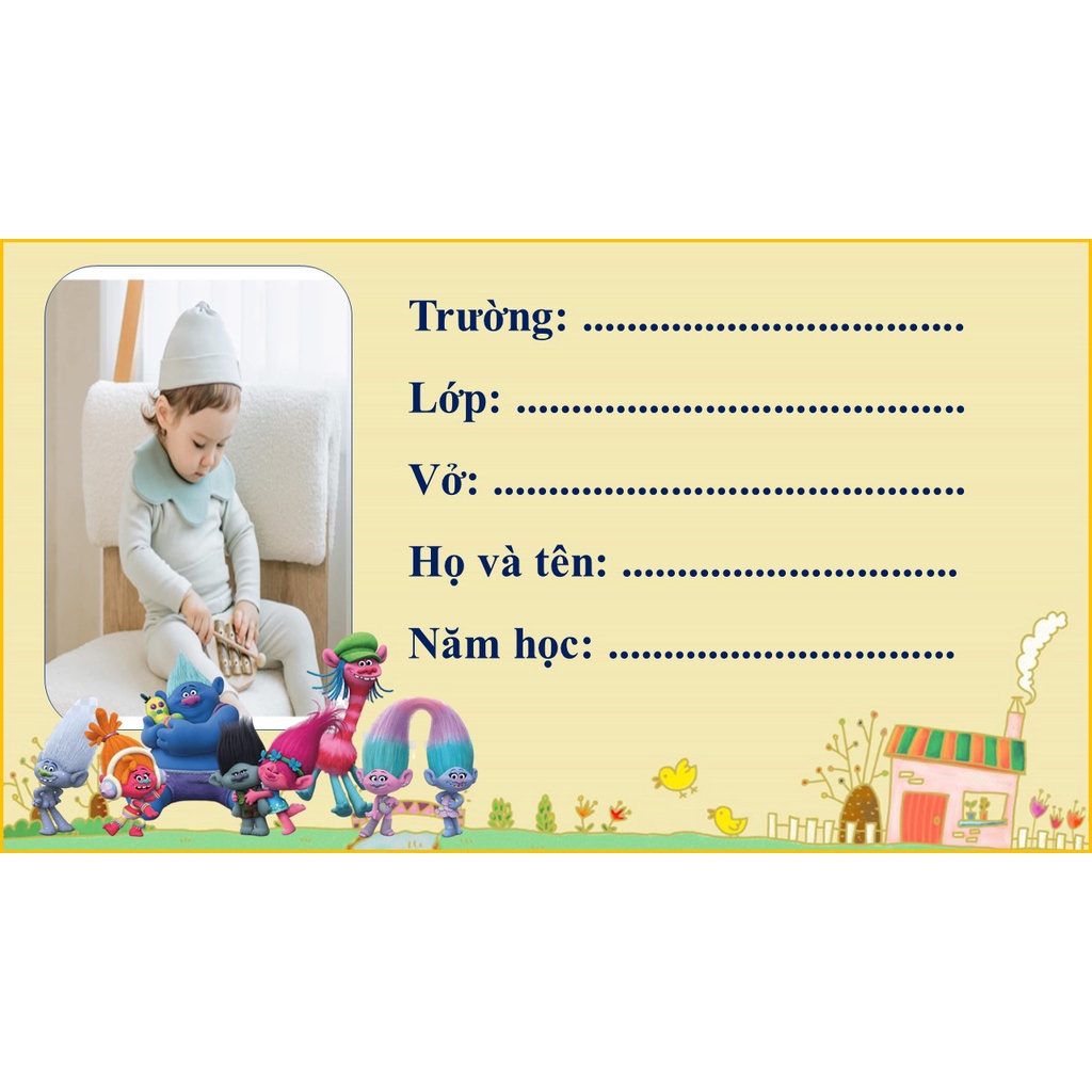 Combo 20 nhãn vở in theo yêu cầu
